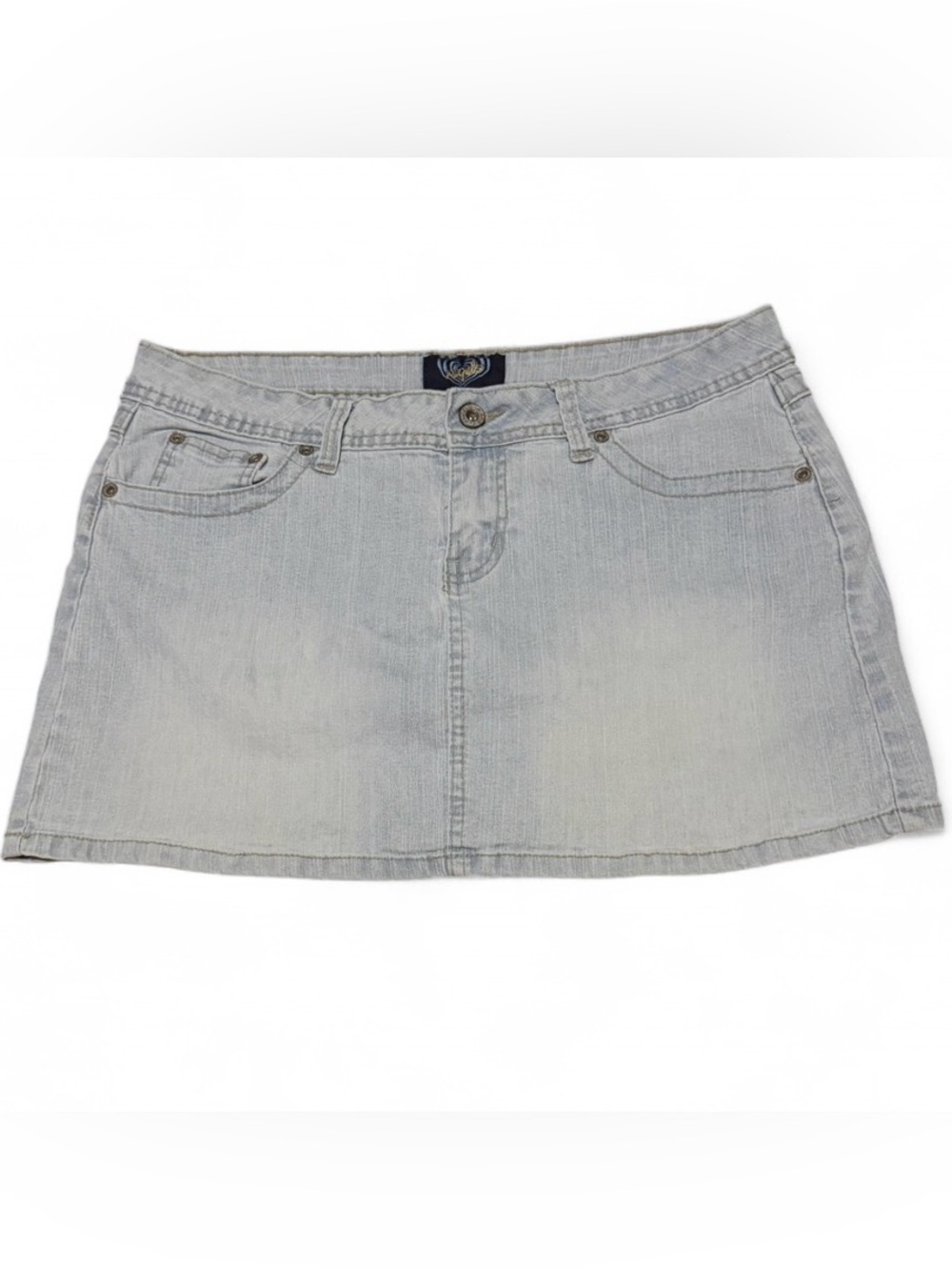 Vintage Y2K Angels Light Wash Denim Mini Skirt